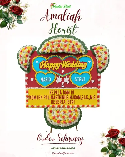 Karangan Papan Bunga Pernikahan di Sangiang Jaya